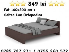 Pat Hera Wenge 160 x 200 + Saltea Lux Ortopedica